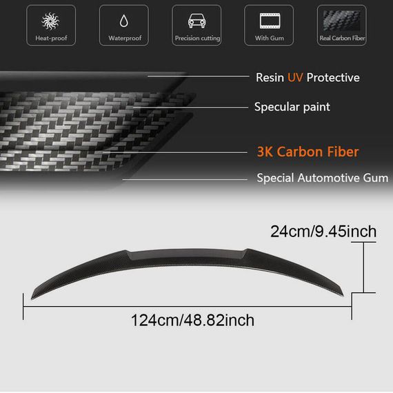 Спойлер M4-Style (для F30/F80, Кований карбон) для BMW 3 серія F-30/31/34 2012-2019 рр | Зображення 5