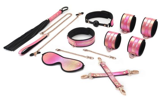 БДСМ-набір Liebe Seele Vivid Sakura 8 Pieces Set, 8 аксесуарів, екошкіра на оксамитовій основі Sex Aura