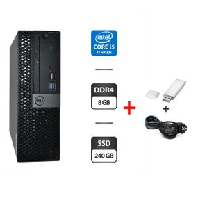 Комп'ютер Dell OptiPlex 5050 SFF / Intel Core i5-7500T (4 ядра по 2.7 - 3.3 GHz) / 8 GB DDR4 / 240 GB SSD / Intel HD Graphics 530 / DVD-ROM / Windows 11 Pro б/в + Подарунок  USB-флеш-накопичувач 32 ГБ + кабель живлення