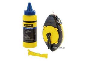 Шнур для розмитки STANLEY " PowerWinder ", в комплекти, 30м, крейдяний порошок 45г, Пидвисний ривень