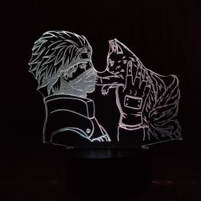 Акриловий світильник-нічник Какаши та Курама білий tty-n000496