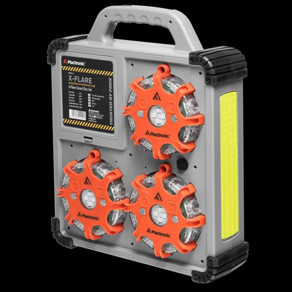 Комплект ліхтарів професійних Mactronic X-Flare (30 Lm) Red/Blue/Amber Recharg 12/220V (PSD0112) | Зображення 1