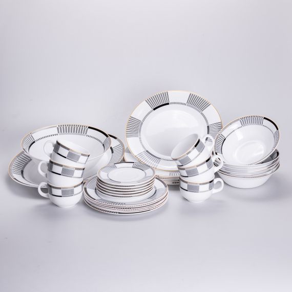 Столовий сервіз з порцеляни Geometry на 6 осіб 32 предмети HP-HK-6 | Зображення 8
