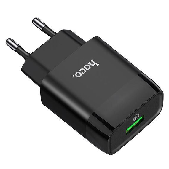 СЗУ Hoco C72Q Glorious QC3.0 18W (1USB-A) + кабель USB to Type-C Черный | Зображення 4