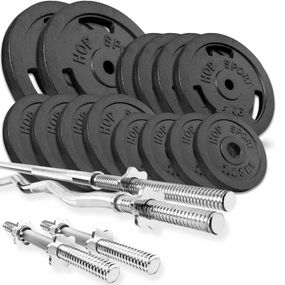 Набір STRONG 76кг з прямим, W-подібним і гантельними грифами