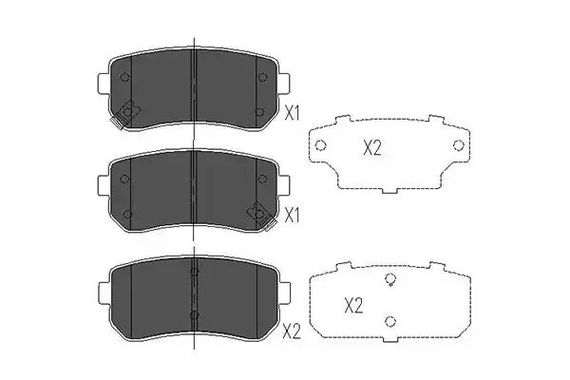 Колодки задні гальмівні Accent/Sonata/Ceed/Sportage 04-, KAVO PARTS (KBP4007) | Зображення 1