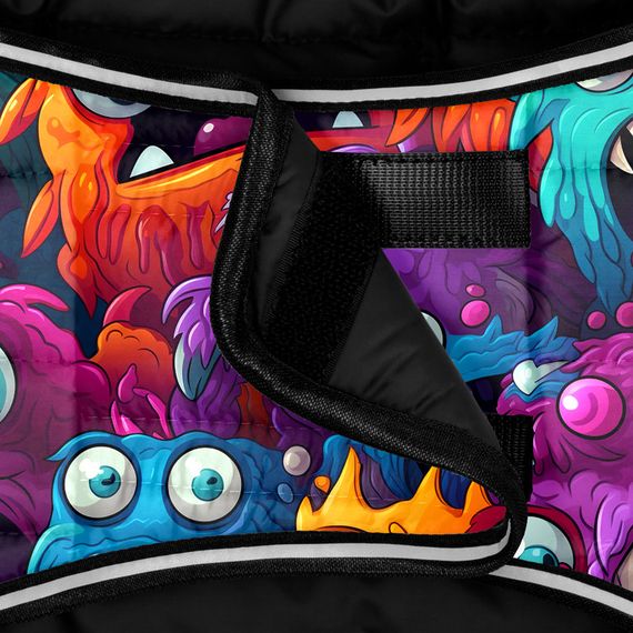 Курточка-накидка для собак WAUDOG Clothes, малюнок "Зубасті монстри", XL, А 47 см, B 68-80 см, С 42-52 см | Зображення 3