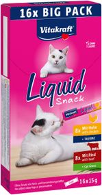 Ласощі для котів з куркою та яловичиною Vitakraft Liquid Snack Beef Chicken, 16 шт х 15 гр