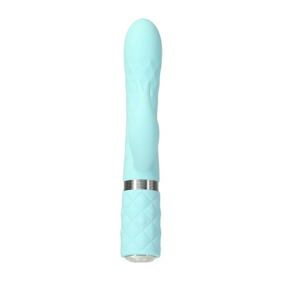 Розкішний кролик з ротацією та вібрацією Pillow Talk Lively Teal, кристал Сваровскі, потрійний відро | Зображення 5