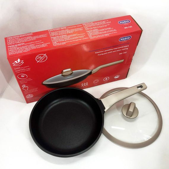 Якісна сковорода Magio MG-1167 26 см, Сковорода з індукційним дном, ZN-102 Антипригарна сковорода | Зображення 9