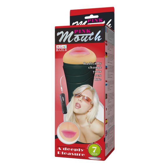 Мастурбатор ротик з вібрацією Pink Butt