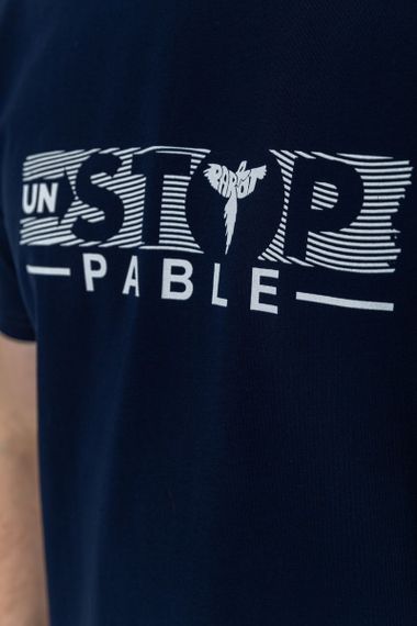 Футболка чоловіча батал, колір темно-синій, 208R014 | Зображення 4