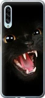 Чехол на Samsung Galaxy A90 5G Чёрная кошка из силикона FCh_048239