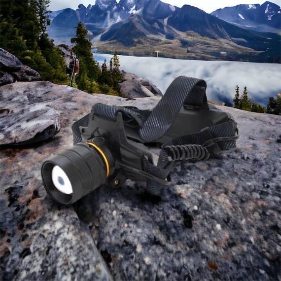 Ліхтар акумуляторний для риболовлі Bailong BL-8076-2-GT100, Налобний ліхтар з лінзою, Світлодіодний ліхтар CY-152 на лоб