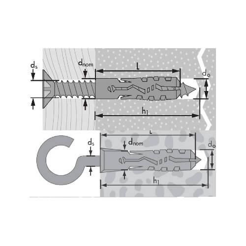 Дюбель нейлоновий MNK 12x60 Mungo 1041250 | Зображення 1