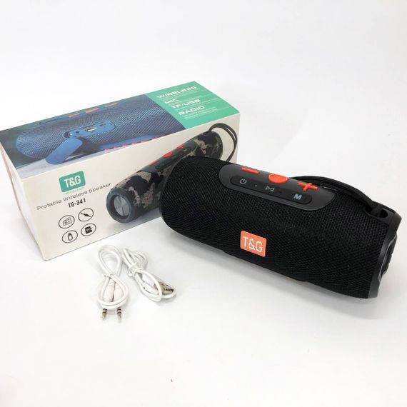 Портативна Bluetooth колонка TG341 зі шнурком, акумуляторна переносна колонка. Колір: чорний | Зображення 6