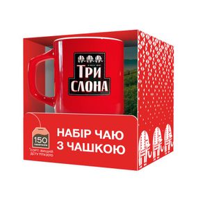 Чай Три Слона "Пакетированный чай + чашка" 150х2 г (ts.01151)