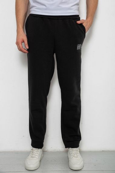 Спортивные штаны мужские на флисе, цвет черный, 238R01908