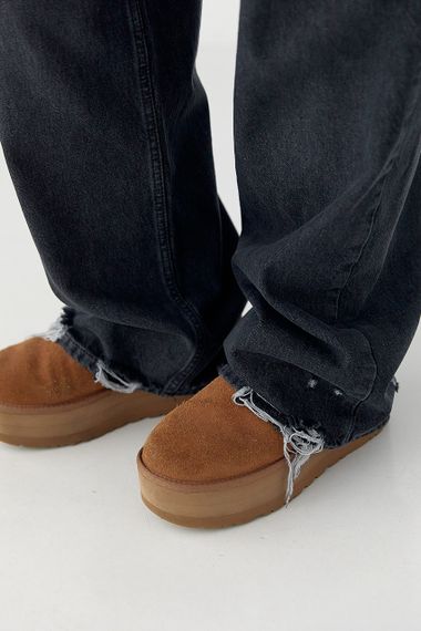 Джинси палаццо з рваним ефектом - чорний цвет, 38р (є розміри) | Зображення 3