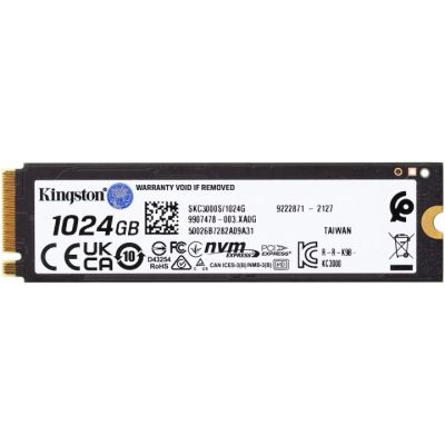 Твердотільний накопичувач SSD Kingston M.2 1TB KC3000 NVMe PCIe 4.0 4x 2280 (SKC3000S/1024G) | Зображення 2