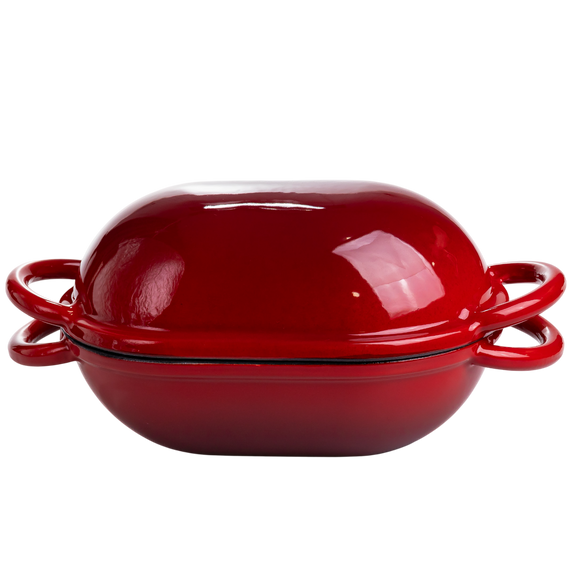 Форма-жаровня для хліба чавунна емальована 1,4 л, червоний Yiwu HP-FLG-23 RED