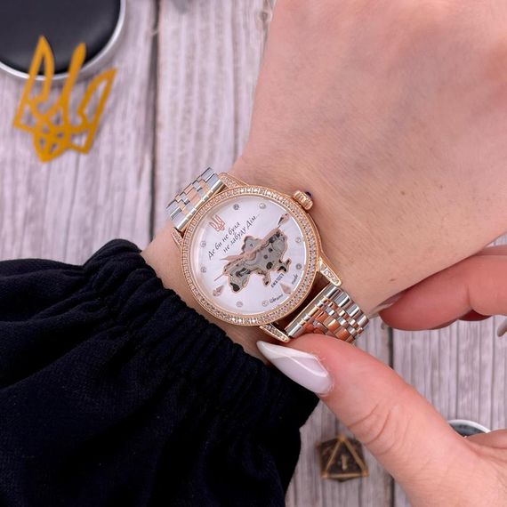Класичний жіночий годинник Awarder 049 Де би не була Silver-Gold-White, водонепроникний | Зображення 2