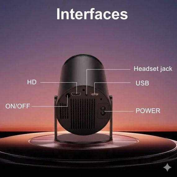 Портативный 4K UHD мини-проектор Magcubic HY300 Черный Android 12 С поддержкой Wi-Fi Bluetooth | Зображення 5