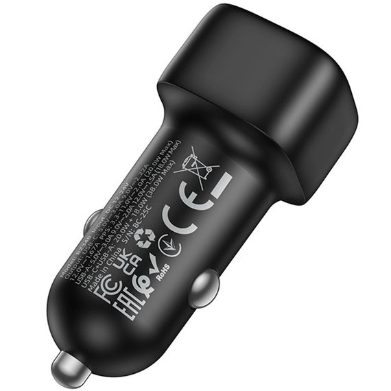 АЗП Borofone BZ34B Cloud PD20W+QC3.0 total 38W (1USB-A/1C) Black | Зображення 4