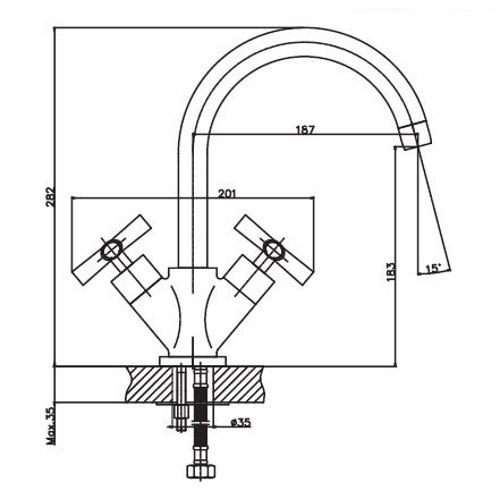 Змішувач для кухні Haiba SENTOSA 011 HB0362 | Зображення 1