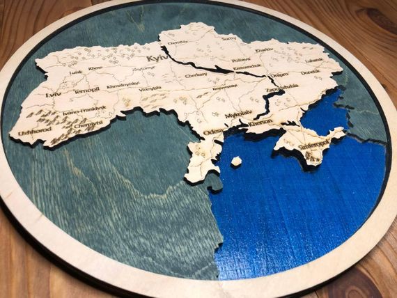 Об'ємна багатошарова 3D карта України | Зображення 1