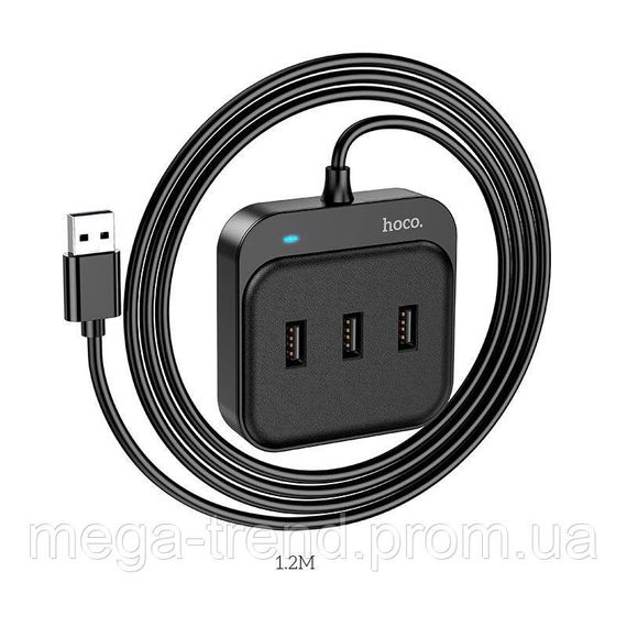 Hub адаптер Hoco Easy 4-in-1 converter HB31 (USB to USB2.0*4) (L = 1.2 M) | Зображення 6