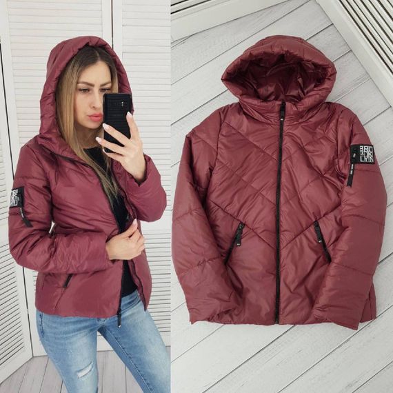 Жіноча демісезонна куртка, арт. 1008, бордо | Зображення 3