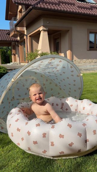 Дитячий надувний басейн Бежевий з ведмедиками | Зображення 7