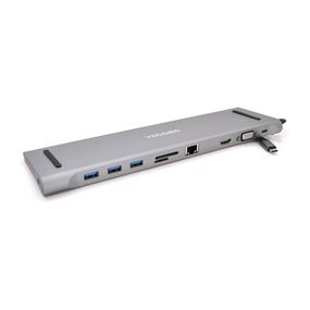 Хаб-конвертор VEGGIEG TC10 Type-C (тато) на Type-C (мама) + USB3.0 * 3 (мама) + HDMI (мама) + VGA (мама) + jack3.5 (мама) + SD /