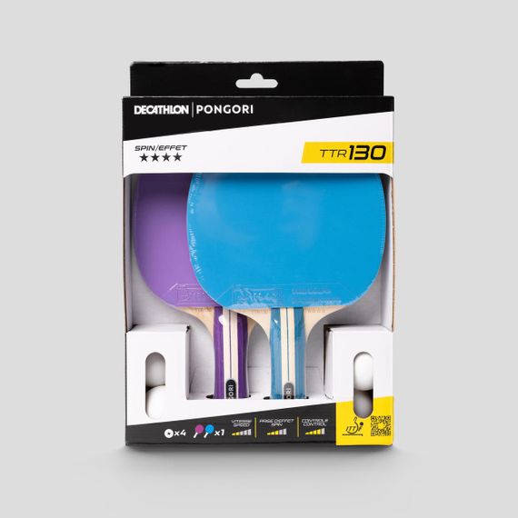 Набір ракеток TTR 130 4* Spin для настільного тенісу 2 ракетки та 4 м'ячі | Зображення 1