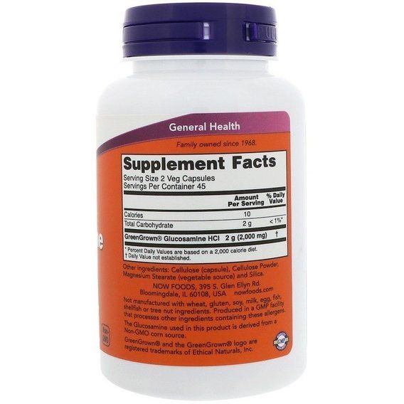 Препарат для суглобів та зв'зок NOW Foods Glucosamine '1000' 60 Veg Caps | Зображення 1