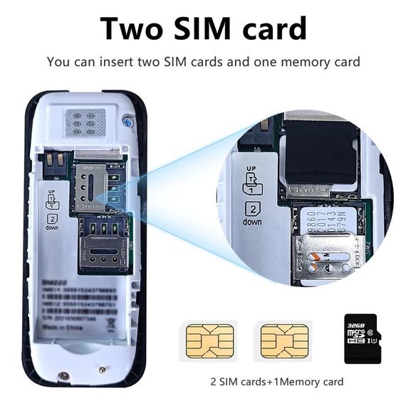 Мини мобильный телефон AIEK BM222 2SIM Белый | Зображення 4