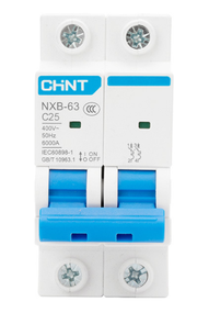Автоматичний вимикач змінного струму CHINT  NXB-63 2P C25, 25A