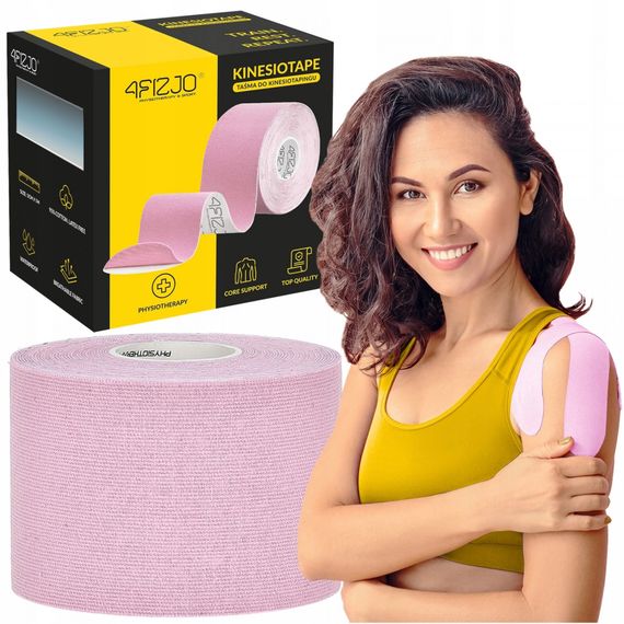 Стрічка кінезіологічна (кінезіо тейп) 4FIZJO 5 см x 5 м 4FJ0625 Light Pink (P-5907739316028)