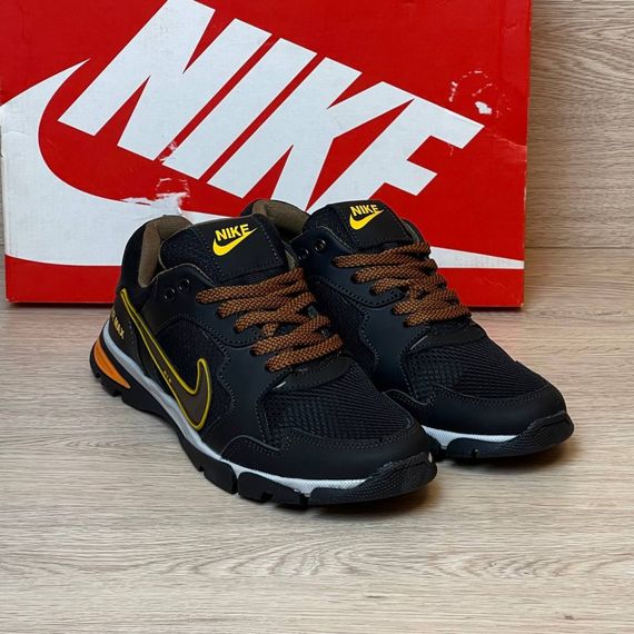 кросівки літні сітка Nike чорні. | Зображення 2