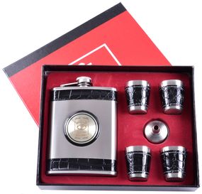 Подарочный набор 6в1 фляга, рюмки, лейка "Jack Daniels" GT-199 Black