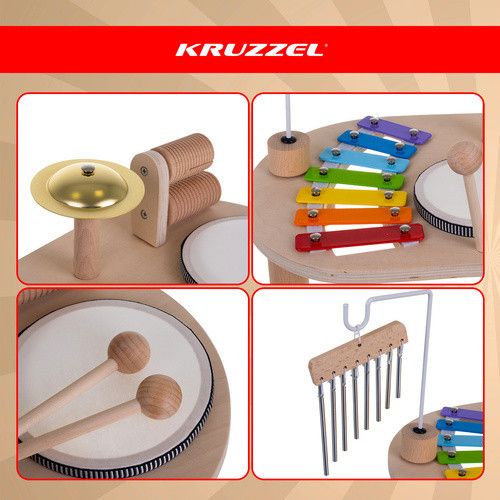 Дерев'яний розвивальний музичний столик Kruzzel 26420 сенсорний Монтессорі | Зображення 3