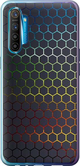 Чехол на Realme XT Переливающиеся соты "498u-1868-17620"