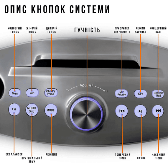 Портативная Караоке Система Для Дома с Двумя Микрофонами и Профессиональным Звукоснимателем SDRD SD306 Plus | Зображення 5