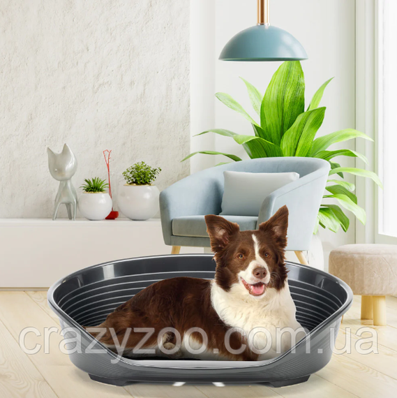 Пластиковый лежак для собак и котов Ferplast Siesta Deluxe 10 черный 93.5х68х28.5 см 70210917 | Зображення 2