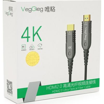 Кабель мультимедийный HDMI M to HDMI M 12.0m V2.0 4K UHD black VEGGIEG (YT-HDMI(M)/(M)HA-12/19717) | Зображення 2
