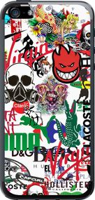 Чехол на iPhone 5s Many different logos "4022u-21-17620"