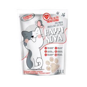 Силікагелевий наповнювач для котячого туалету з індикатором здоров'я Happy Nova, 3.8 л