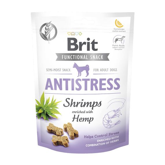 Ласощі Brit Care Functional Snack Antistress Shrimps д/собак напіввологі д/заспокоєння креветки 150 г