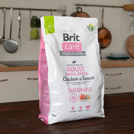 Корм сухий Brit Care Dog Sustainable Adult Small Breed для собак малих порід з куркою та комахами 3 кг | Зображення 7